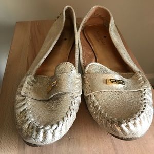 Kate Spade Gold Loafers